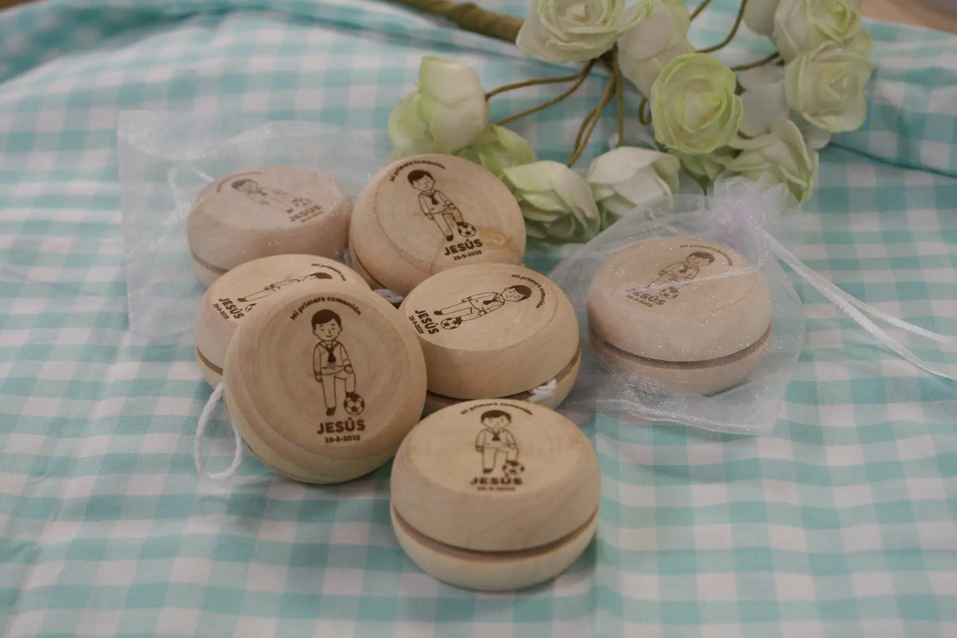 yoyo de madera personalizable con láser