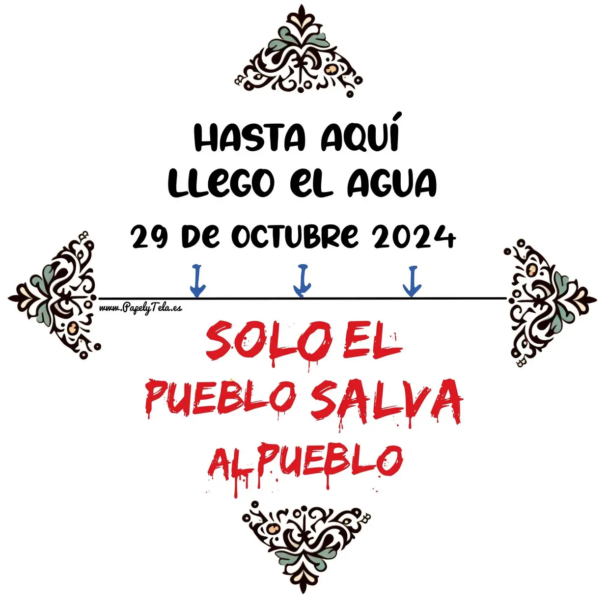 Azulejo Dana Solo el pueblo salva el pueblo