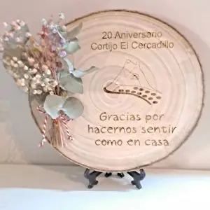 Taco madera personalizado 20cm aprox.